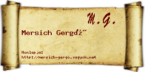 Mersich Gergő névjegykártya